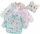 Haimoburg 5 Pcs Long Sleeved Baby Toddler Bibs Waterproof Sleeved Bib 3-24 Months, Blue.