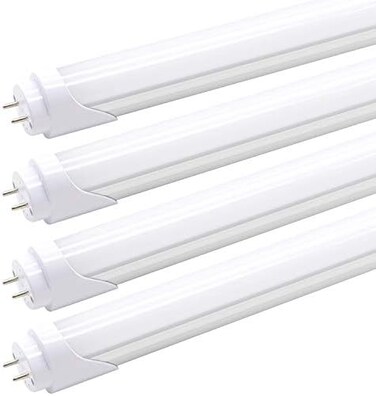Probelie T8 T10 T12 2ft LED Light Tube - 8W 24 Inch Led Fluorescent Tube Replacement, 20W Equivalent, 1120 Lm, 6500K Cool White, Ballast Bypass, Two Pin G13 Base, Frosted Cover (Pack of 4.