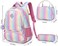 Meisohua Kids School Rainbow Glitter Backpack with Lunch Bag Girls Preschool Backpack 3 in 1 School Bag Set Daypack Bookbag (Bling Set.