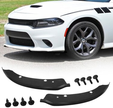 HTRACING Front Bumper Lip Splitter Protector Compatible with Charger SRT Hellcat/SRT 392/Scat Pack/RT Scat Pack/GT/RT 2015-2021, Black.