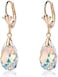 Austrian Crystal Teardrop Leverback Dangle Earrings for Women Fashion 14K Gold Plated Hypoallergenic Jewelry.