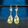 Austrian Crystal Teardrop Leverback Dangle Earrings for Women Fashion 14K Gold Plated Hypoallergenic Jewelry.