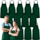 GREEN LIFESTYLE 12 Pack Bib Apron - Unisex Black Apron Bulk Machine Washable for Kitchen Crafting BBQ Drawing Outdoors.