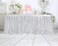 PartyDelight 6ft Silver Sequin Table Skirt for Round/Rectangle/Square Table for Birthday Party Wedding Christmas.