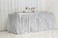 PartyDelight 6ft Silver Sequin Table Skirt for Round/Rectangle/Square Table for Birthday Party Wedding Christmas.