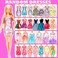 BYMORE 71 Pcs Doll Clothes and Accessories, 5 Wedding Gowns 9 Fashion Dresses 3 Tops 3 Pants 3 Bikini Swimsuits 20 Shoes for 11. 5 inch Doll Christmas Stocking Stuffers Girls Gift Age 5-7 8-10.