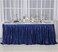 PartyDelight 6ft Navy Blue Sequin Table Skirt for Round/Rectangle/Square Table for Birthday Party Wedding Christmas.