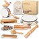 Stoie's International Wooden Music Set for Toddlers and Kids- Eco Friendly Musical Set with A Cotton Storage Bag - Promote Environment Awareness, Creativity, Coordination and Have Lots of Family Fun.
