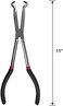 QWORK Long Nose Spark Pliers, Spark Plug Removal Tool, Long Reach Pliers, With Ring Tip, 11" / 280 mm.