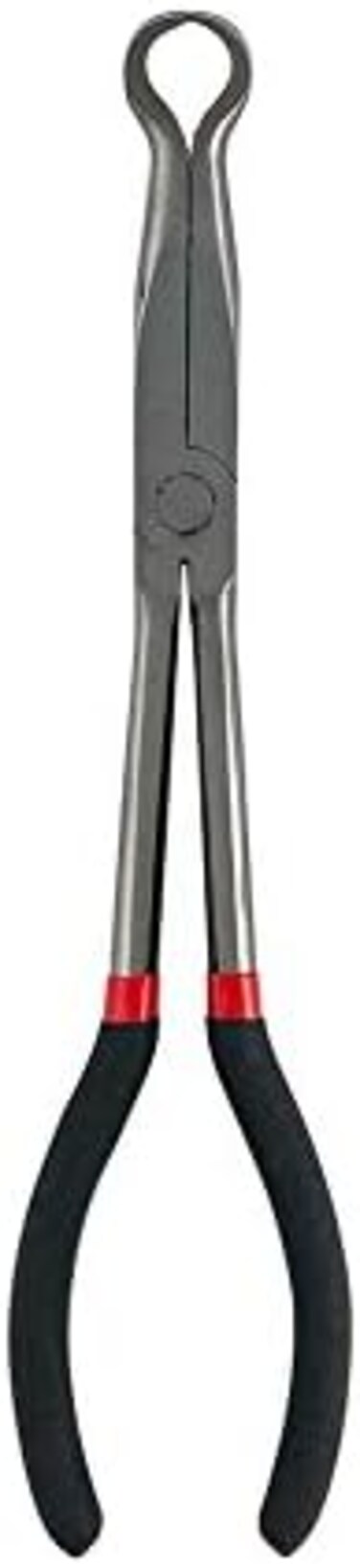 QWORK Long Nose Spark Pliers, Spark Plug Removal Tool, Long Reach Pliers, With Ring Tip, 11" / 280 mm.