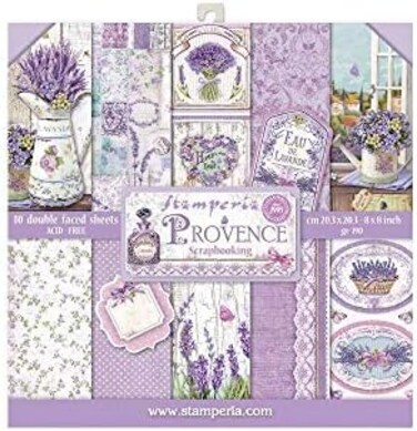STAMPERIA INTERNATIONAL, KFT PAPER PAD 8X8 10PK PROVENCE, 20. 3 x 20. 3 (8" x 8", Multicoloured.