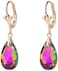Austrian Crystal Teardrop Leverback Dangle Earrings for Women Fashion 14K Gold Plated Hypoallergenic Jewelry.