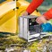 REDCAMP Wood Burning Folding Camp Stove Stainless Steel Grill, Portable Collapsible Backpacking Stove Survival Rocket Stove for Hiking Outdoor Tent Camping Picnic BBQ, Large.