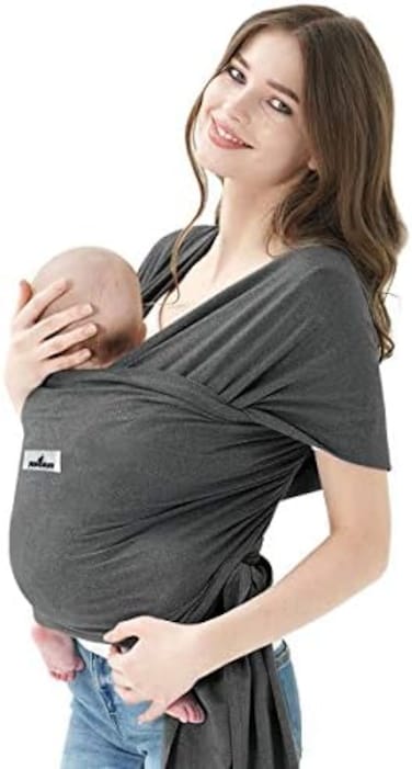 Jeroray Baagialdic Baby-Wrap-Carrier-ECORE Baby Wrap,Hands Free Baby Carrier -Infant Carrier,Lightweight,Breathable,Softness,Perfect for Babies Shower Gift,Heather Grey.
