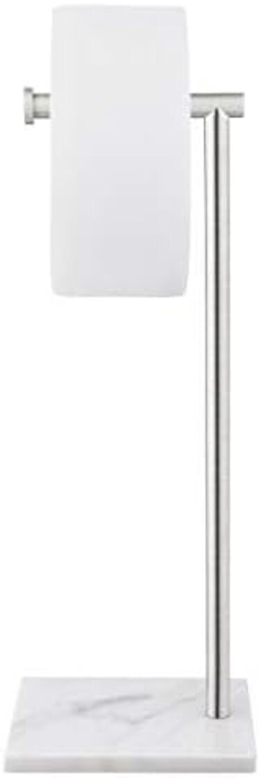 KES Free Standing Toilet Roll Holder Stand Bathroom Tissue Paper Holder with Marble Base Freestanding Heavy Duty SUS304 Stainless Steel Brushed Finish, BPH285S1-2.