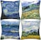 HOSTECCO Vincent Van Gogh Pillow Cases Set of 4 Abstract Art Design Cushion Covers Square Decorative Pillow Covers for Famous Painting Fans 18 x 18 Inches.