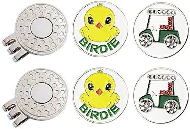GOLTERS Golf Ball Markers with Hat Clips Value Sets for Men Women Golfer, Removable Attaches Easily to Golf Cap Premium Gifts.