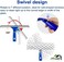 ITTAHO Squeegee for Window Cleaning,12"Squeegee and 11"Microfiber Scrubber Combi with Stainless Steel Pole,Extendable Squeegee Window Cleaner for Car,Sliding Door,Shower Glass Door-Swivel Style-2 Pads
