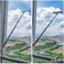 ITTAHO Squeegee for Window Cleaning,12"Squeegee and 11"Microfiber Scrubber Combi with Stainless Steel Pole,Extendable Squeegee Window Cleaner for Car,Sliding Door,Shower Glass Door-Swivel Style-2 Pads