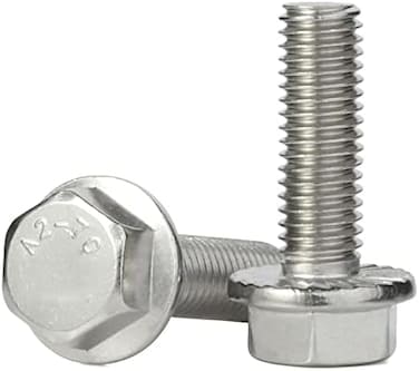 MewuDecor M10-1. 5 x 30mm Flanged Hex Head Bolts Flange Hexagon Screws, Stainless Steel A2-70, DIN 6921, 10 PCS.