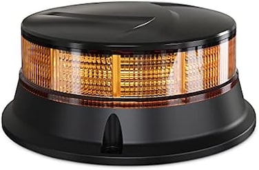 Agrieyes Amber Beacon Light 4. 2Inch, Flashing Safety Warning Light Permanent Mount, LED Emergency Strobe for Vehicles, Caution Hazard for Truck Tractor Golf Carts Snow Plow Postal.