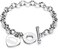 kelistom 316L Stainless Steel Love Heart Charm Bracelet for Women Romantic Gift Silver/Rose/18k Gold Plated OT Clasp Bracelets (silver.