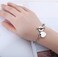 kelistom 316L Stainless Steel Love Heart Charm Bracelet for Women Romantic Gift Silver/Rose/18k Gold Plated OT Clasp Bracelets (silver.