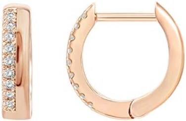 PAVOI 14K Gold Plated Sterling Silver Post Cubic Zirconia Huggie EarringsSmall Round Huggie Stud Fashion Hoop Earrings for Women in Gold Plating.