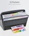 Sooez Accordion File Organizer with Safe Zipper, 12 Pocket Expanding File Folder with Front Pencil Pouch, Portable Monthly Paper Bill Tax Receipt Organizer, School Office Supplies, Letter Size, Black.