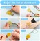 Auihiay 198 Pieces Shrink Plastic Kit Include 20 Sheets Shrinky Paper, Hole Punch, Keychains Accessories and Pencils for DIY Ornaments or Creative Craft.