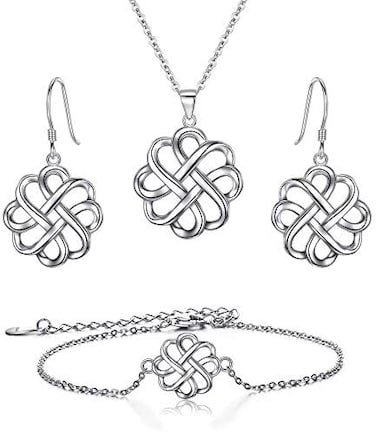 BriLove 925 Sterling Silver Endless Love Vintage Irish Celtic Knot Jewelery for Womens.