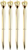 U Scinan Sun Kea U Scinan 4 PCS Crown Top Ballpoint Pen Classic Metal Ballpoint Pen Office Supplies Gift, Black Ink.