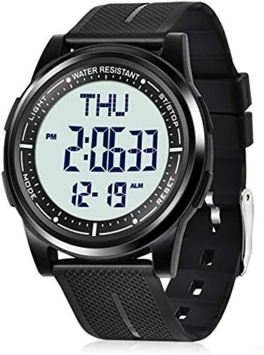 Beeasy Digital Watch Waterproof with Stopwatch Alarm Countdown Dual Time, Ultra-Thin Super Wide-Angle Display Digital Wrist Watches for Men Women.