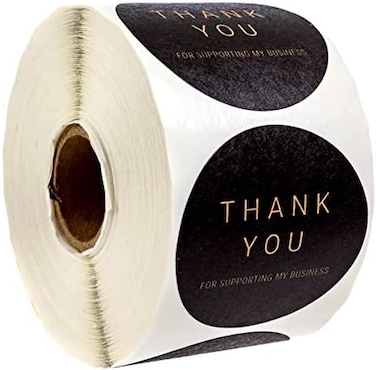 SBLABELS 2 Inch Round Kraft Thank You for Supporting My Business Stickers / 500 Labels Per Roll.