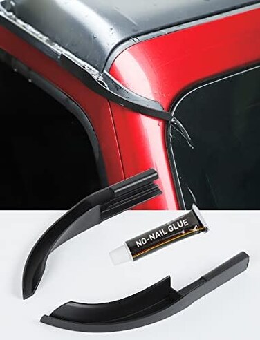 Savadicar Upgraded Version Rain Gutter Extensions, Roof Hardtop ABS Rain Groove Diverter, Rainwater Deflector Compatible with 2018-2023 Jeep Wrangler JL JLUGladiator JT, Exterior Accessories, Black.