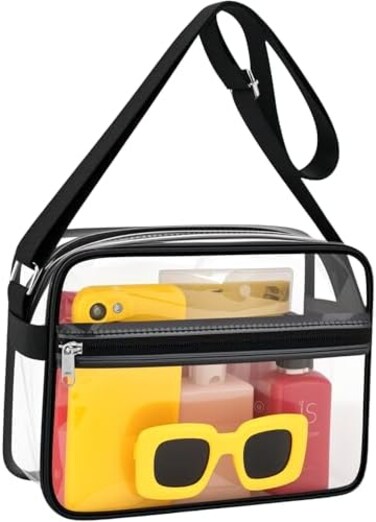 MAY TREE Clear Bag for Stadium Events Clear Messenger Bag Suitable for Concert Outfits and Sports Events.