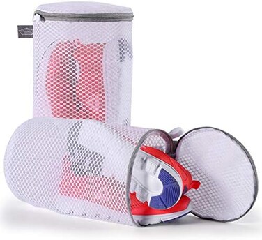 Kimmama Shoe Washing Machine Bag, Laundry Bags Mesh Wash Bags, Net Washer Sack with Zipper, Dryer Pouch for Cleaning and Drying Footwear, Sneaker, Trainers, Plimsolls, Slippers, Gym, Running, Tennis.