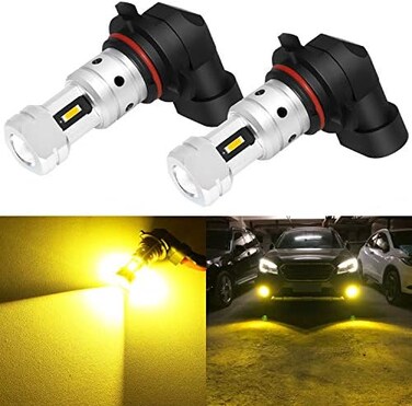 مصابيح ضباب PHINLION 9006 صفراء 3800 لومن فائقة السطوع HB4 9006LL بديل لمصباح LED للسيارات والشاحنات وسيارات الدفع الرباعي مصابيح الضباب أو مصابيح DRL، 3000K أصفر ذهبي.