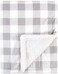 Hudson Baby Unisex Baby Plush Mink and Sherpa Blanket, Gray Plaid, One Size.