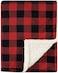 Hudson Baby Unisex Baby Plush Mink and Sherpa Blanket, Buffalo Plaid, One Size.