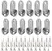 Alamic Oval Closet Rod End Supports with Mounting Screws for 15 x 30mm Rods - 12 Pack.