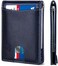 SERMAN BRANDS RFID Blocking Slim Bifold Genuine Leather Minimalist Front Pocket Wallets for Men with Money Clip Thin Mens.