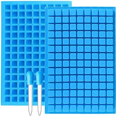 JOERSH Square Candy Molds Silicone Molds for Hard Candy, Gummy, Caramels, Chocolate, Ganache, Ice Cubes, 252 Cavity.