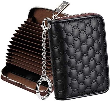 FurArt Credit Card Wallet, Zipper Card Cases Holder for Men Women, RFID Blocking, Keychain Wallet, Compact Size.