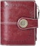 SENDEFN Small Womens Wallet Leather Bifold Card Holder RFID Blocking with Zipper Coin Pocket.