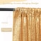 SoarDream Sequin Backdrop Curtain 4 Pcs 2ftx8ft Wedding Ceremony Background Backdrop Glitter Shimmer Fabric Gold Backdrop Drapes.