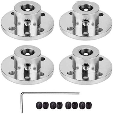 daier 4Pcs 8mm Flange Coupling Connector, Rigid Guide Model Coupler Accessory, Shaft Axis Fittings for DIY RC Model Motors.