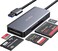 ZIYUETEK USB CF Card Reader 5 in 1 USB 3. 0 Memory Card Reader Adapter 5Gbps Read 5 Cards Simultaneously for SDXC SDHC SD Micro SDXC Micro SD Micro SDHC M2 MS CF and UHS-I Card (Grey.