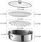 Eglaf 8Qt Stainless Steel Fish Steamer - Multi-Use Oval Cookware with Rack, Ceramic Pan, Chuck - Stockpot for Steaming Fish, Boiling Soup.