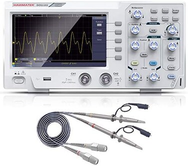 HANMATEK 110mhz Bandwidth DOS1102 Digital Oscilloscope with 2 Channels and Screen 7 inch / 18 cm, TFT-LCD Display, Portable Professional Oscilloscope Kit with 1GS/s Sampling Rate (Not for Medical Use.